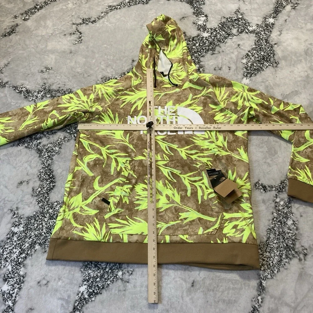 The North Face Tekno Ski Active Hoodie Mens Size XL Green Print Pullover